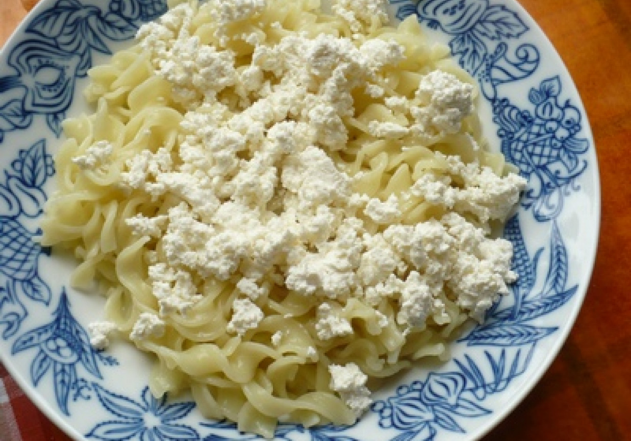 Makaron z białym serem foto