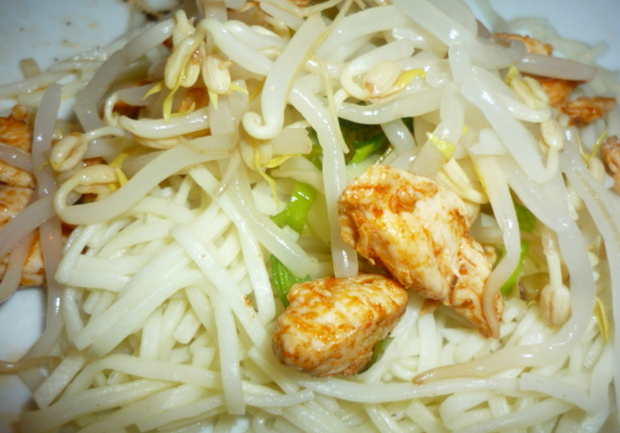 makaron z kurczakiem i kiełkami fasoli mung  w sosie sałatkowym Prymat foto