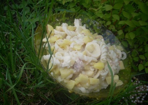 Fotografia przedstawiająca makaron z owocami