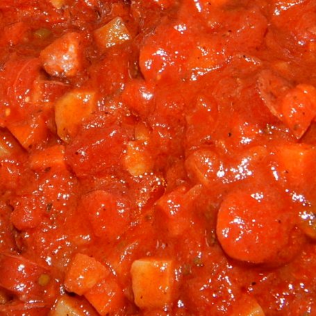Krok 5 - Makaron z sosem włoskim i kiełbaskami foto