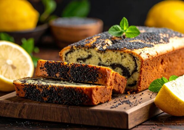 Fotografia przedstawiająca Makowiec w cieście cytrynowym