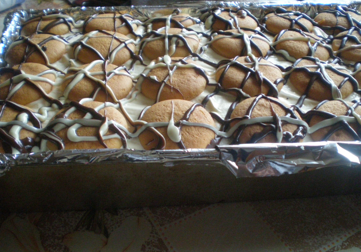 Makowo- kokosowe ciasto z biszkoptami foto