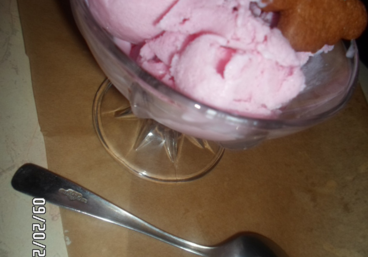 Malinowo - jogurtowe lody z ciasteczkami na pożegnanie lata foto