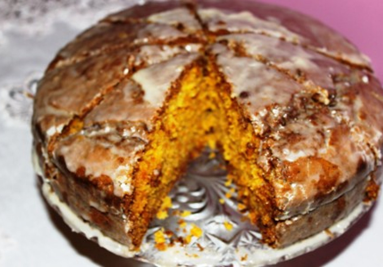 Marchewkowe ciasto z lukrem z pomarańczy foto