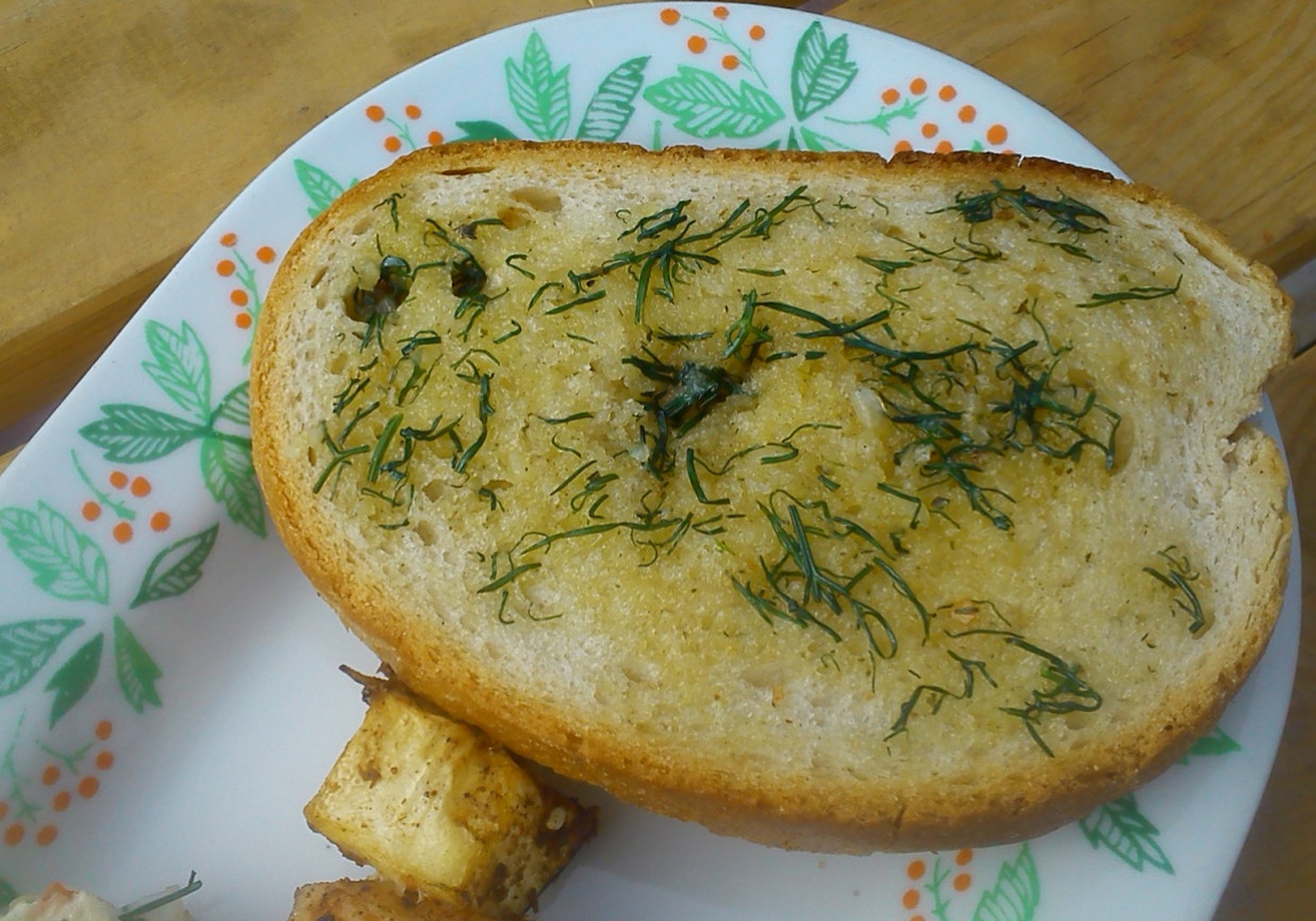 Masełko czosnkowe na chleb z grilla foto