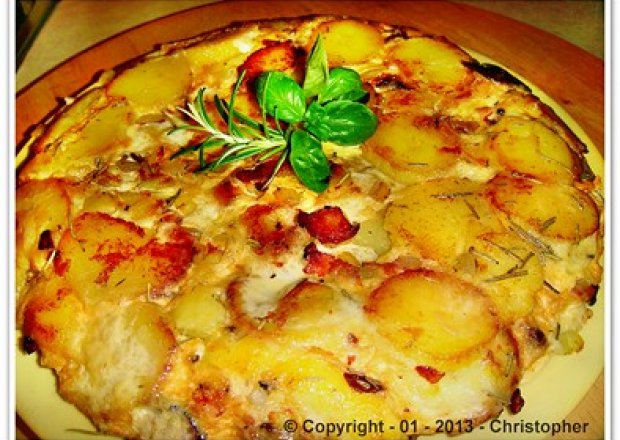Fotografia przedstawiająca Tortilla de patatas – omlet hiszpański w wersji Christophera.