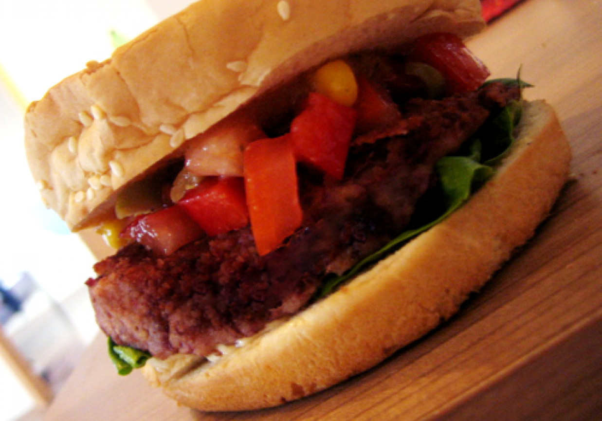meksykański burger z czerwonej fasoli foto