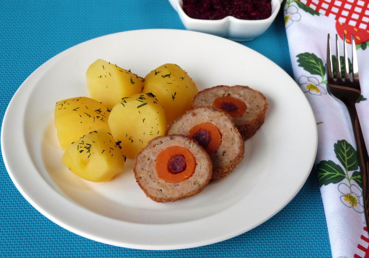 Mielone z marchewką i kabanosem  foto