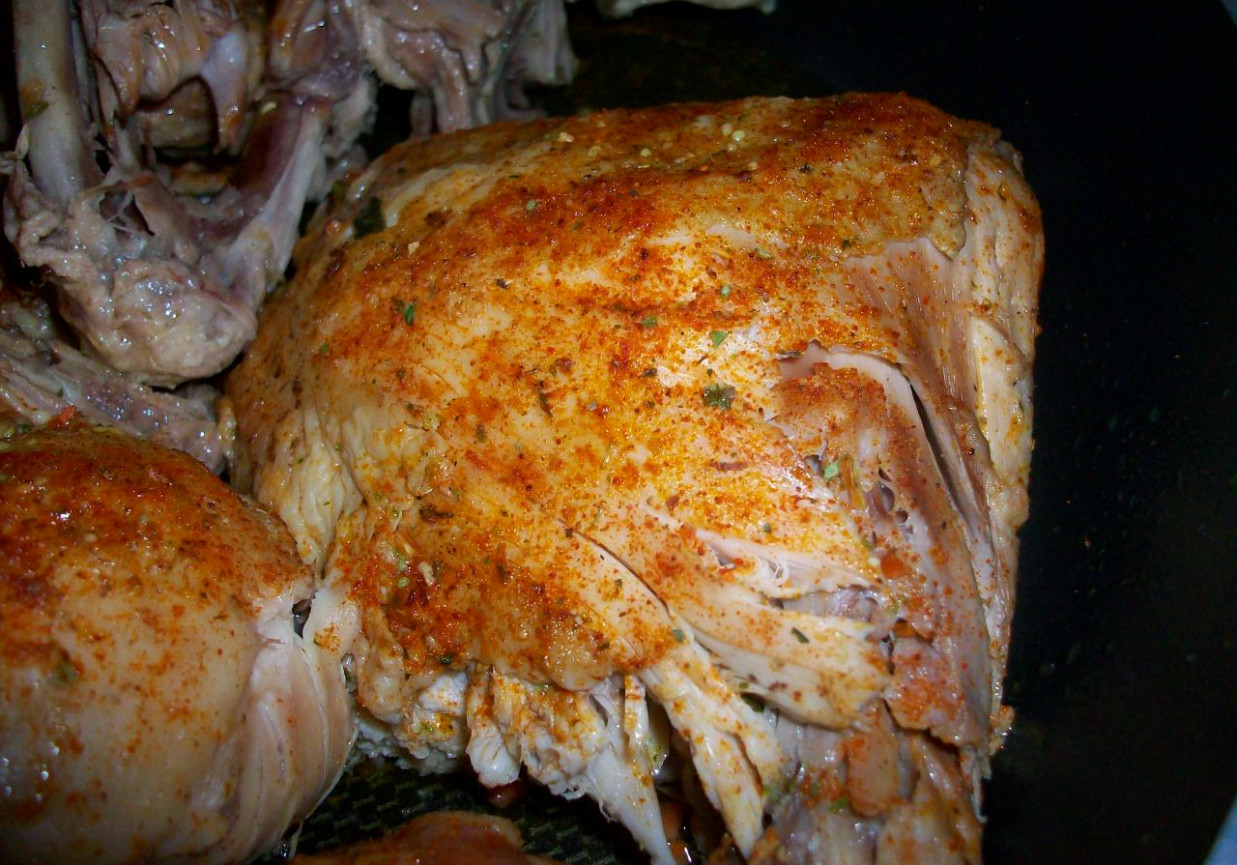mięso z kurczaka przyprawione na ostro foto