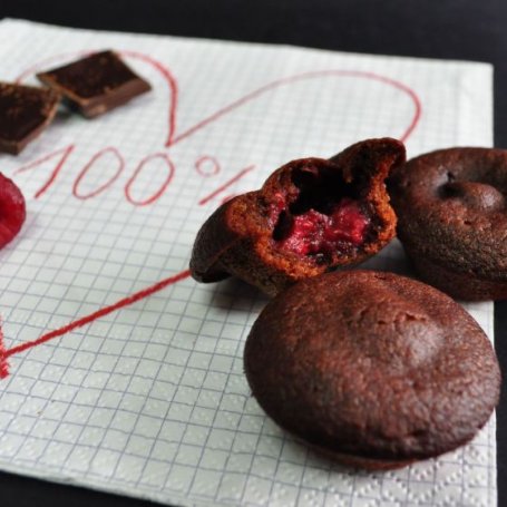 Krok 3 - Mini muffinki z czekoladą i malinami foto