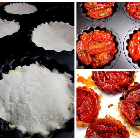 Krok 2 - Mini tarty tatin z pieczonymi pomidorami  foto