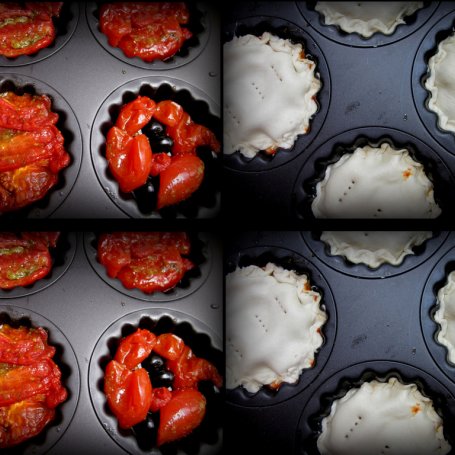 Krok 3 - Mini tarty tatin z pieczonymi pomidorami  foto