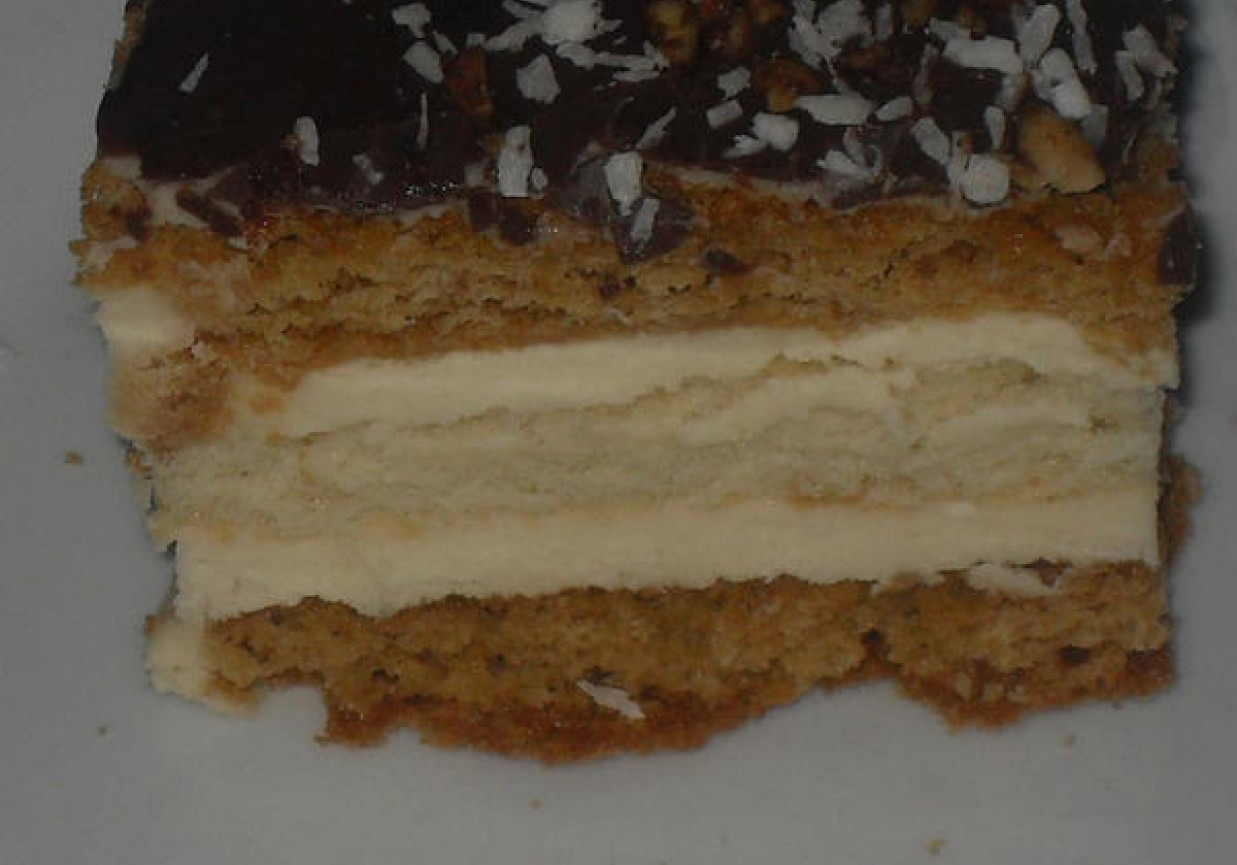 Miodownik z kremem budyniowo-śmietanowym foto