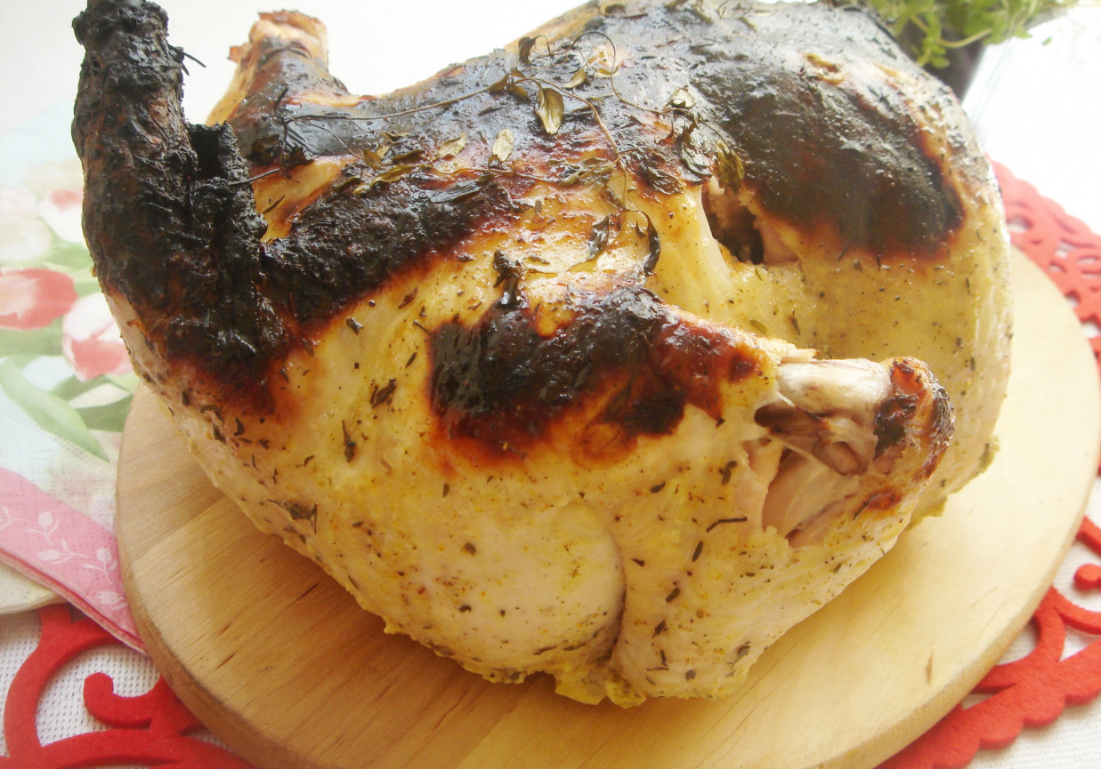 Miodowo-majonezowy kurczak pieczony z tymiankiem foto