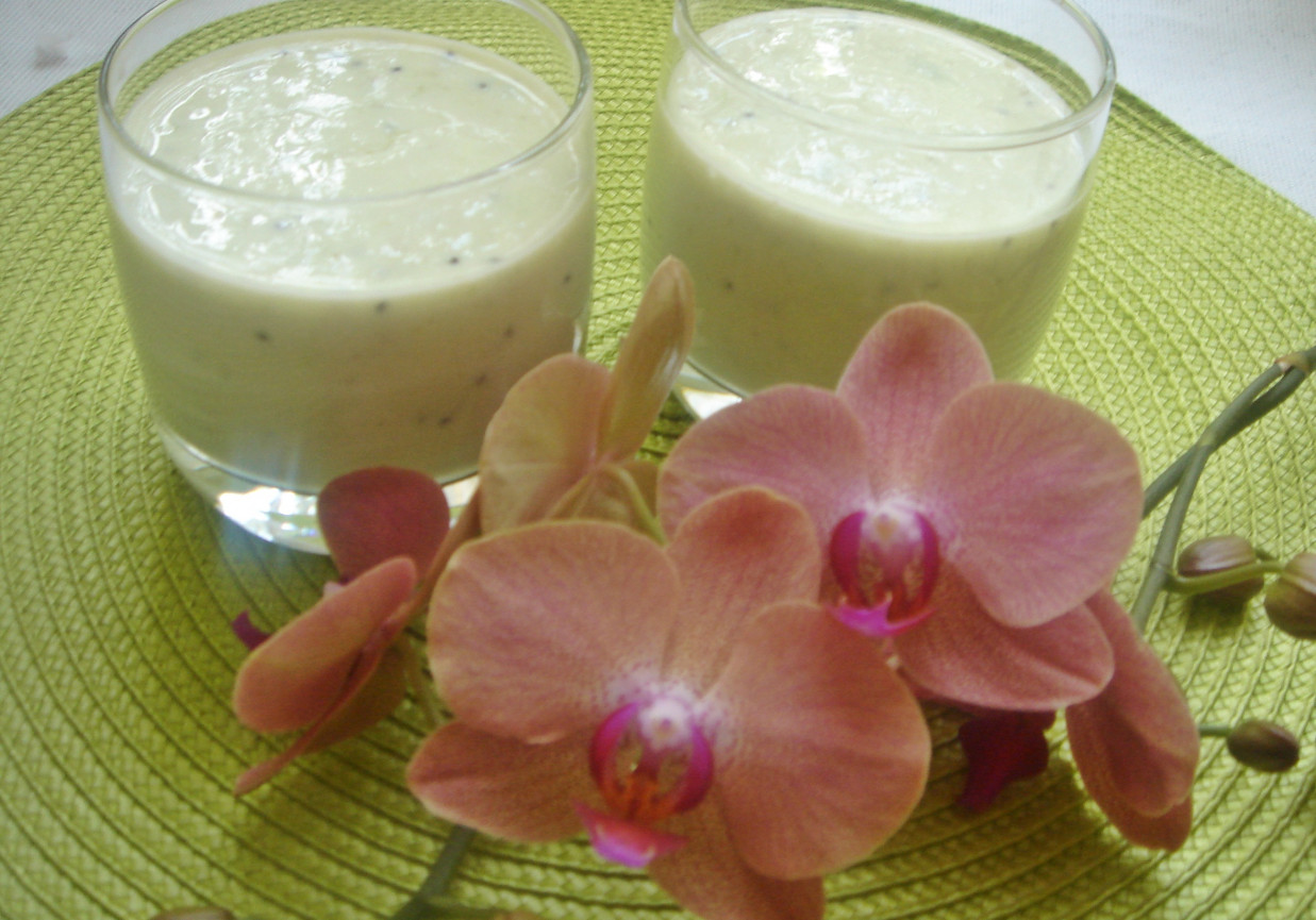 Mleczno-jogurtowy koktajl banan-kiwi foto