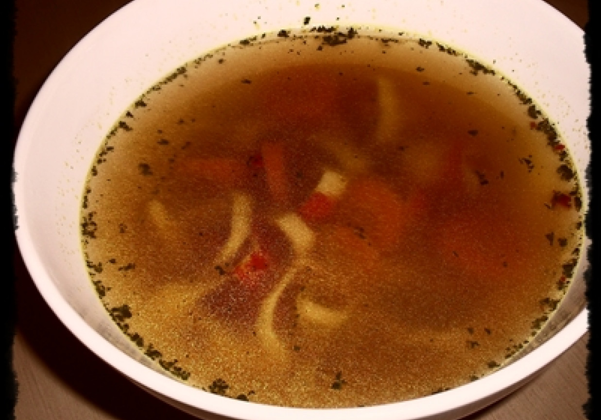 Moja zupa krabowa z makaronem surimi foto