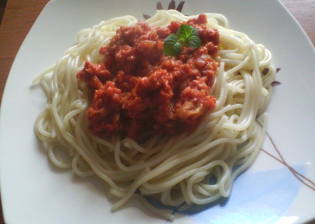 Fotografia przedstawiająca Moje spaghetti z mielonym i cukinią