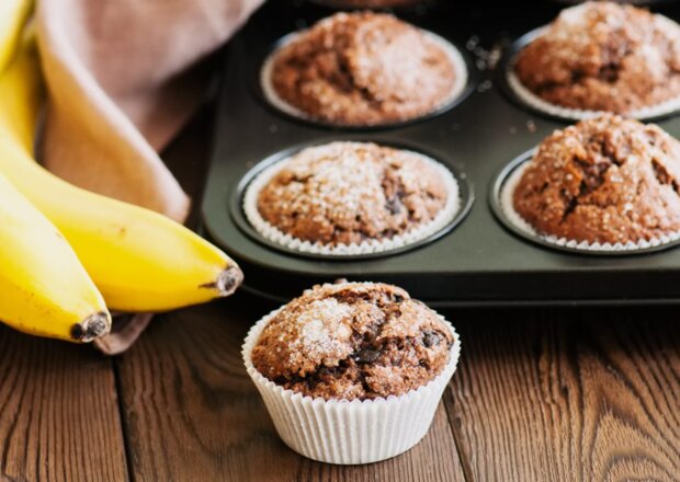 Fotografia przedstawiająca Muffinki bananowe z nutellą