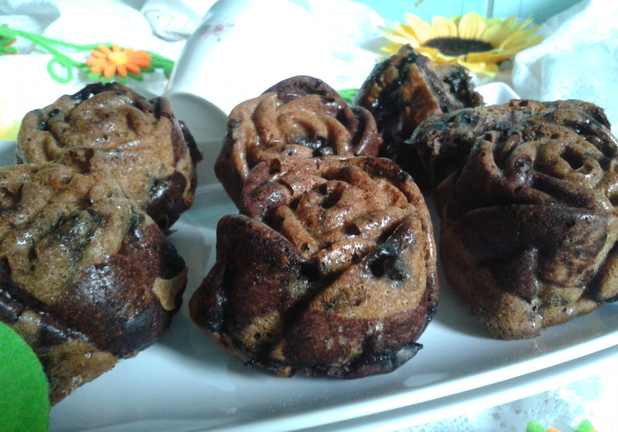 Muffinki bez tłuszczu i jajek z borówkami foto