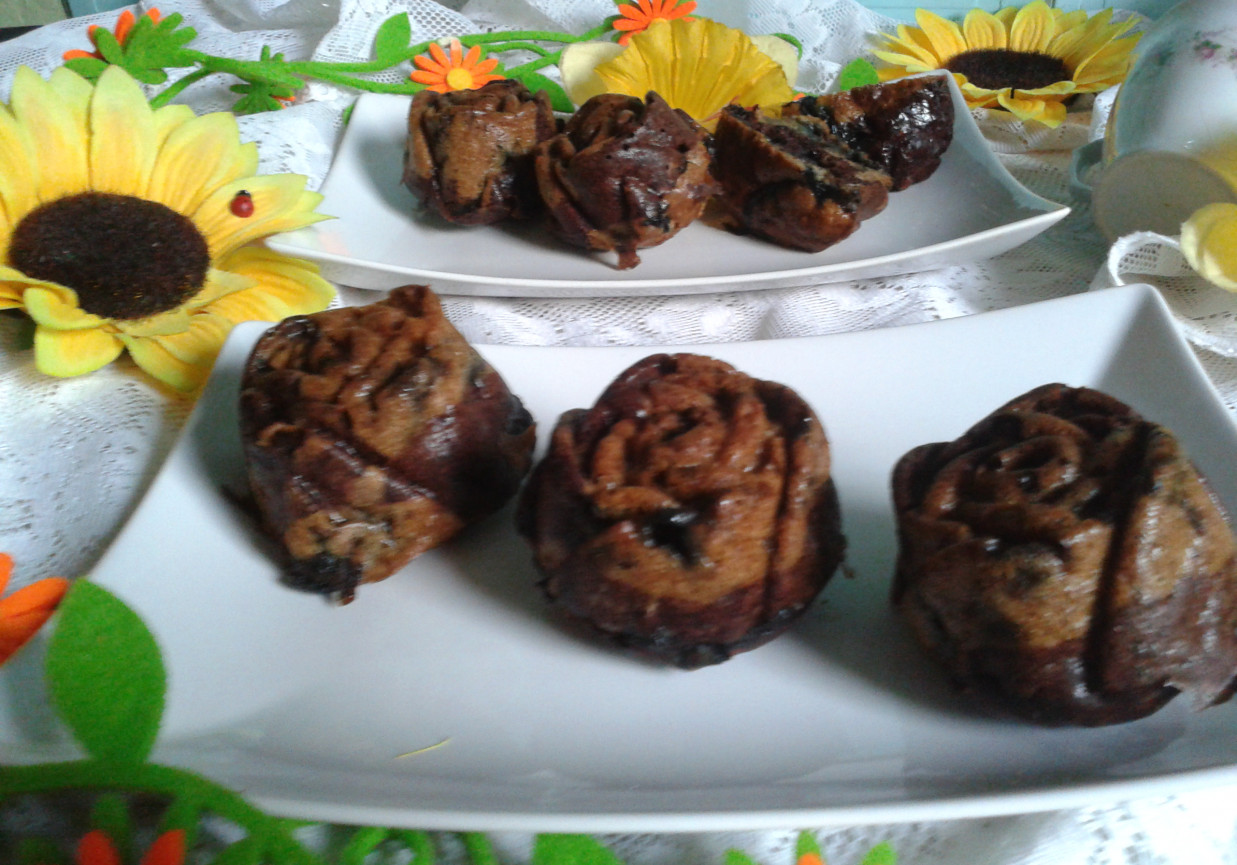 Muffinki bez tłuszczu i jajek z borówkami foto