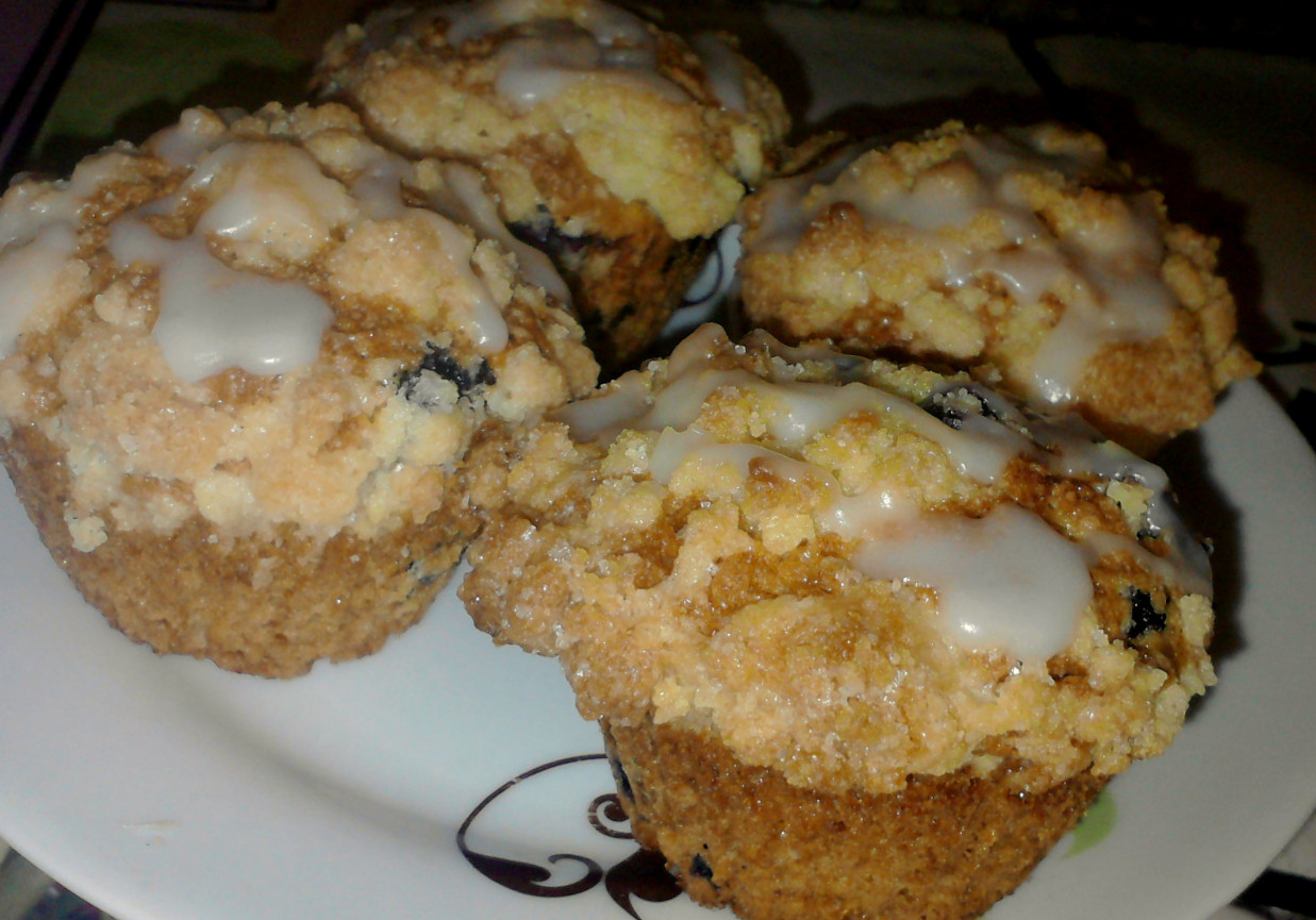 Muffinki jagodowe z kruszonką foto