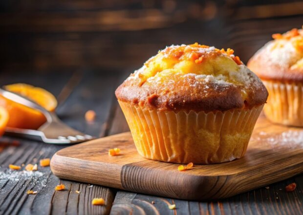 Fotografia przedstawiająca Muffinki mocno pomarańczowe.