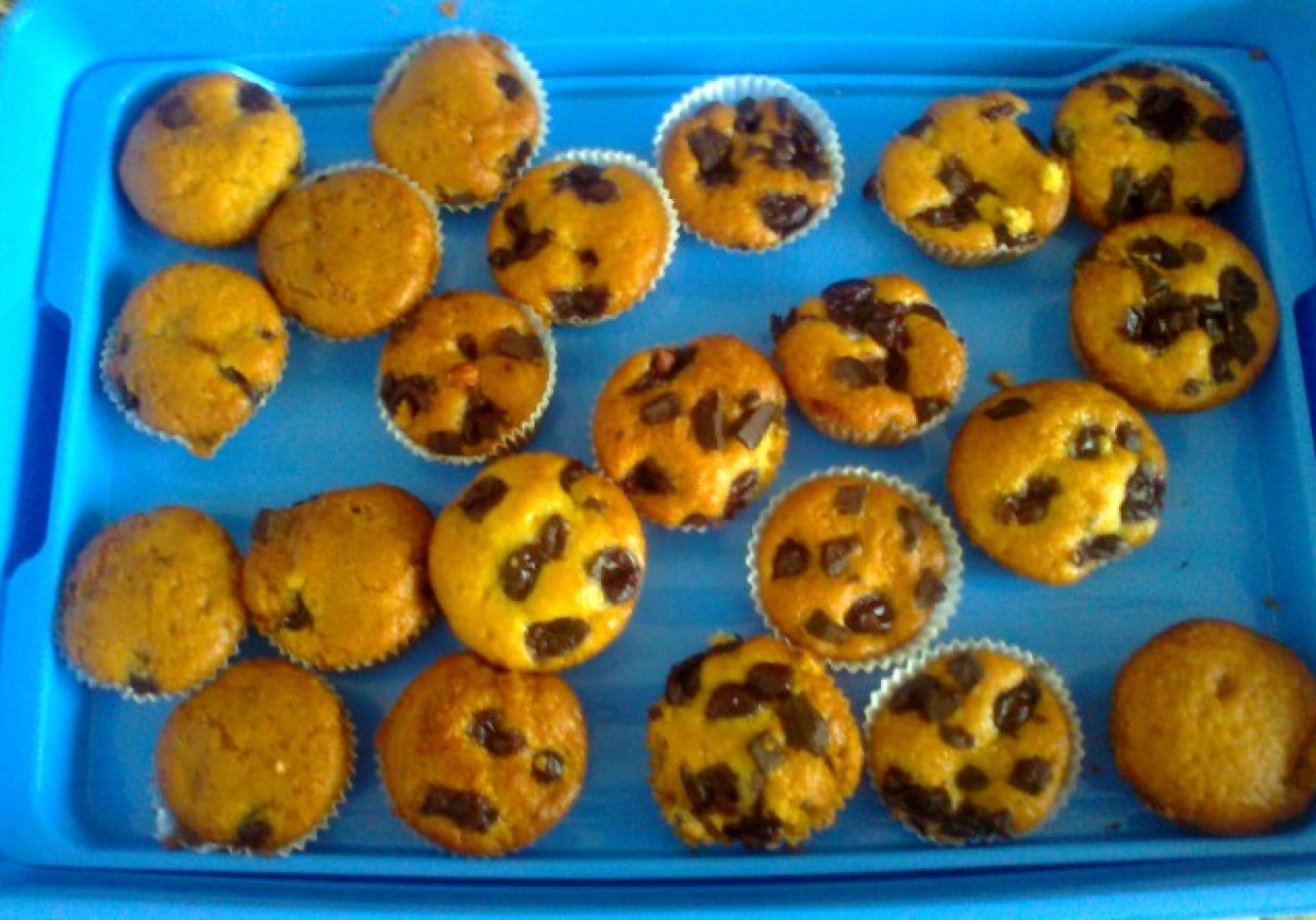 Muffinki z czekoladą i rodzynkami foto