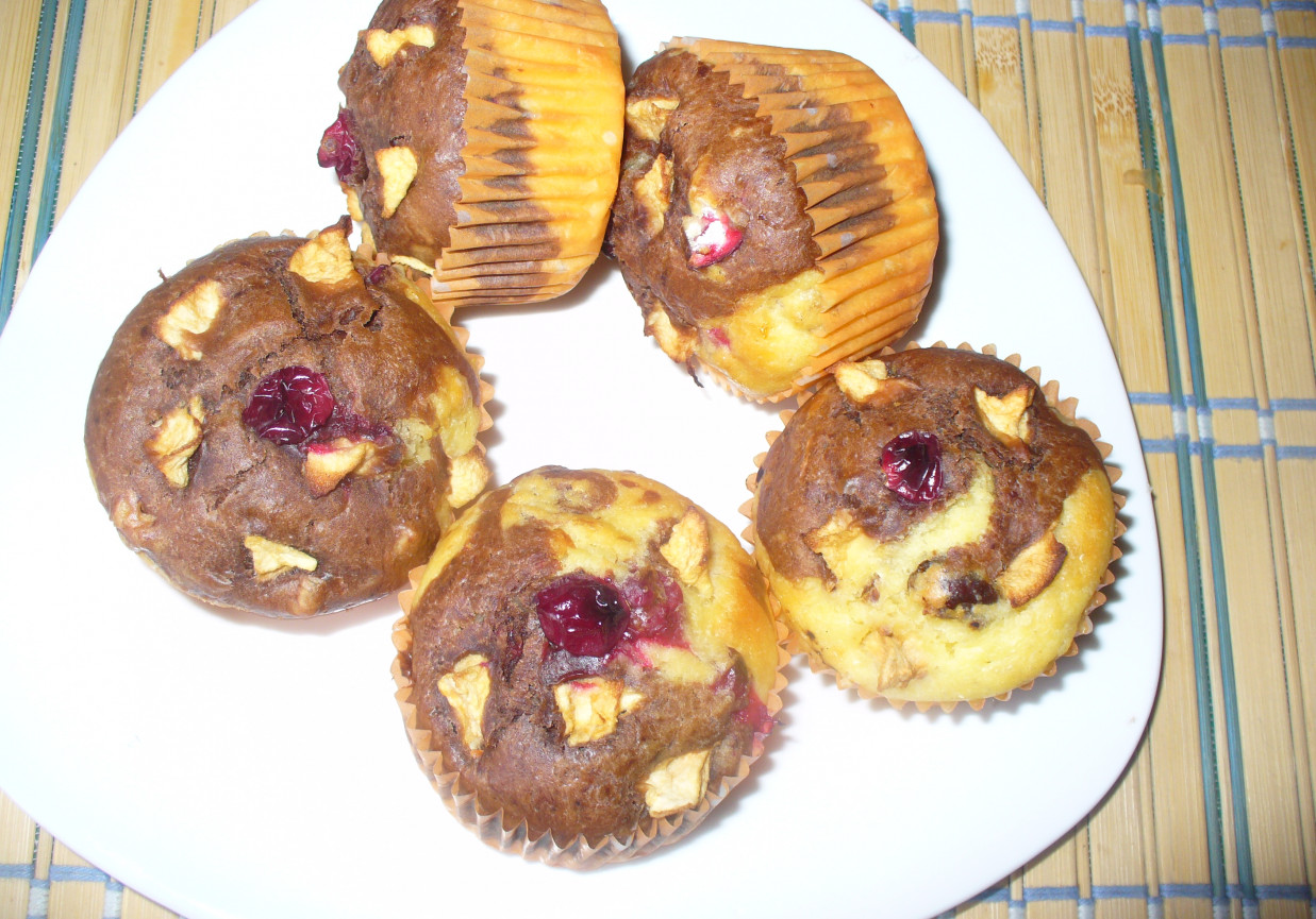 Muffinki z kakao i żurawiną  foto