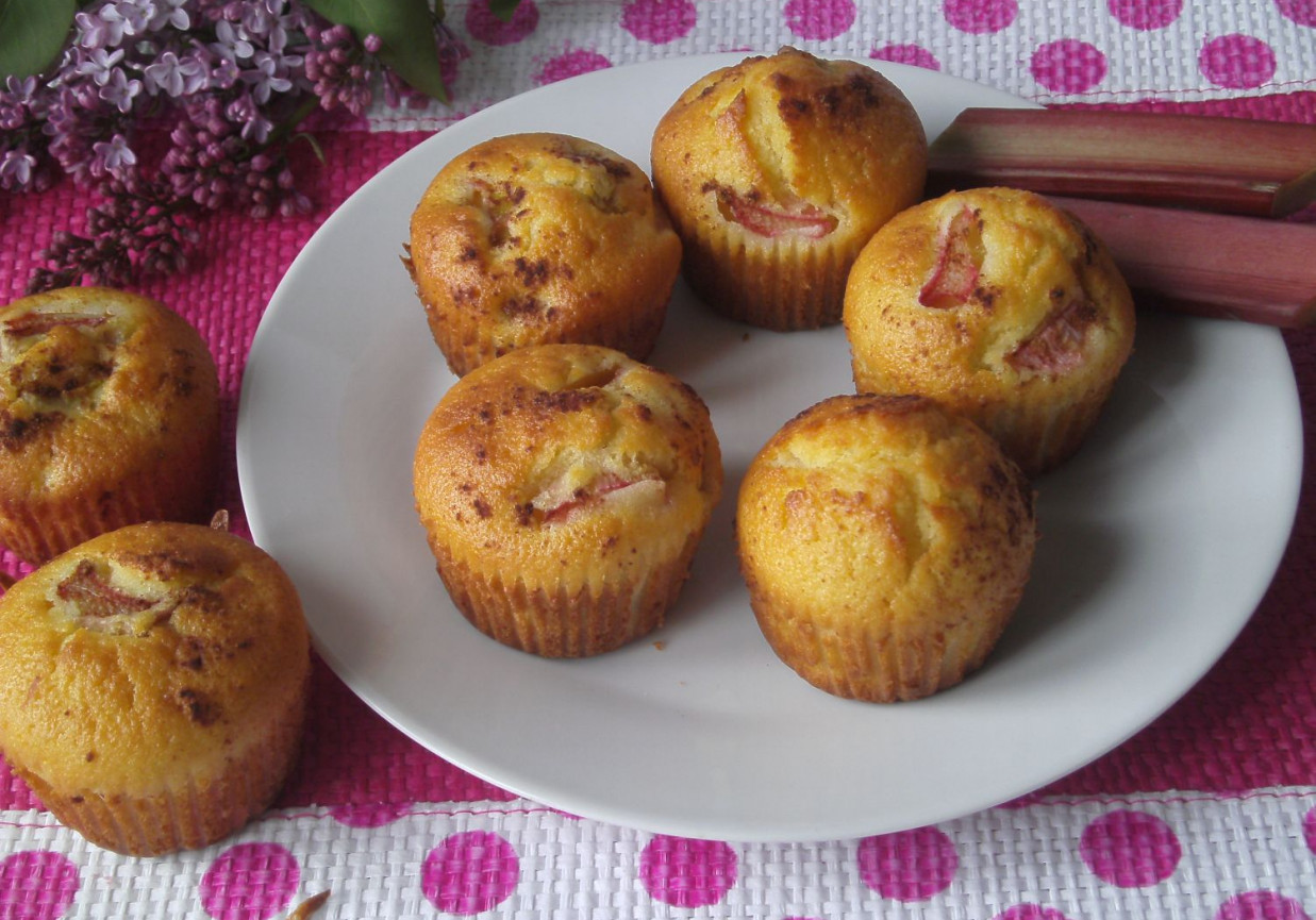 Muffinki z rabarbarem i nutką cynamonu foto