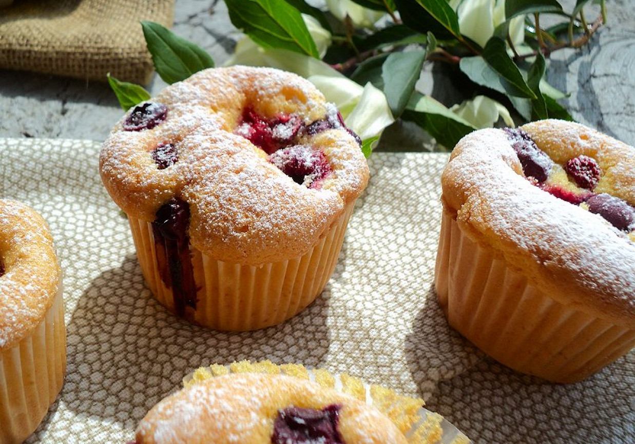 Muffiny biszkoptowe z owocami letnimi  foto