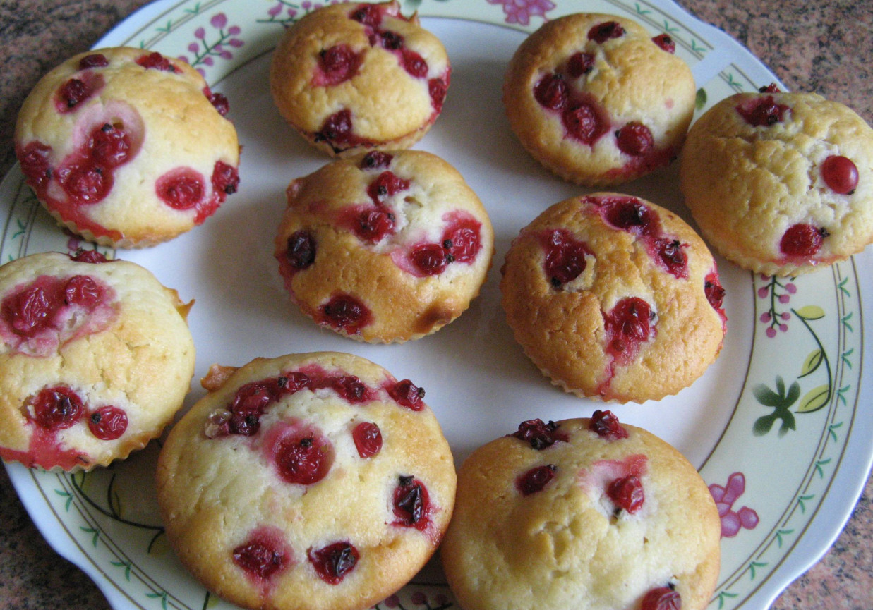 Muffiny z czerwoną porzeczką foto