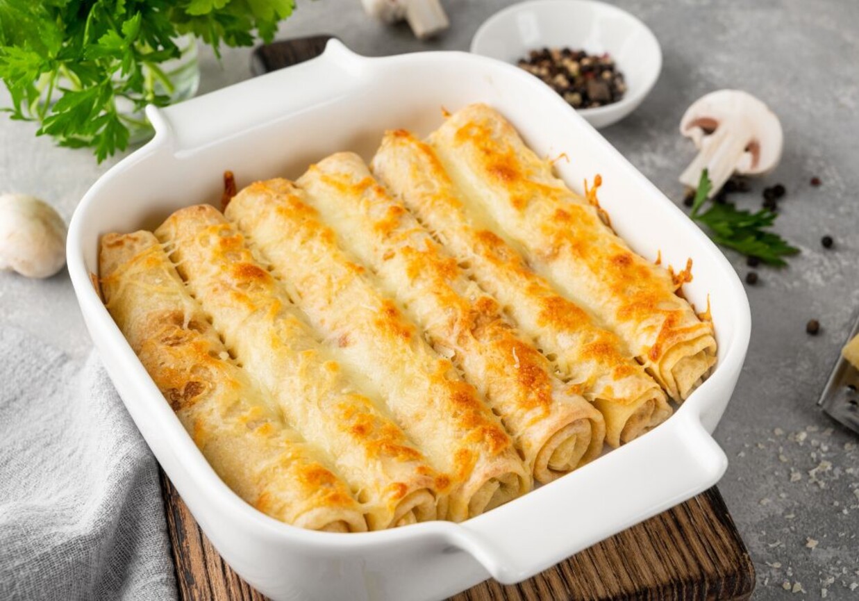 Naleśniki zapiekane z mozarellą foto