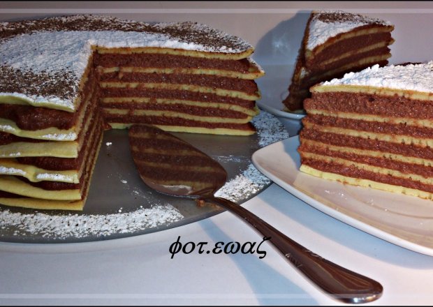 Naleśnikowy tort z masą kaszkową foto