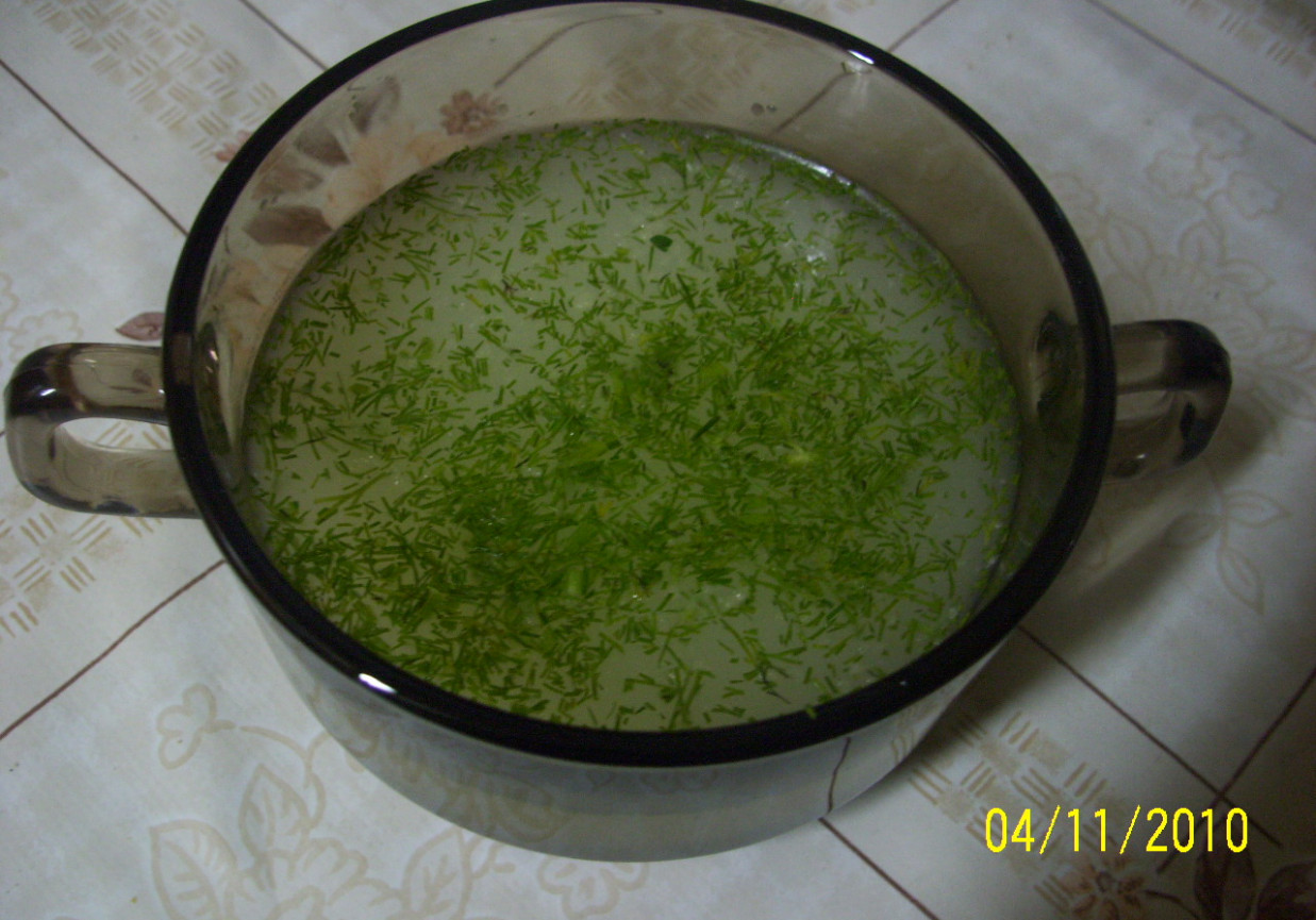 Napój z serwatki i soku z kiszonych ogórków foto