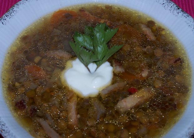 Fotografia przedstawiająca Odkrywanie nowych smaków, czyli zupa z zielonej soczewicy :)