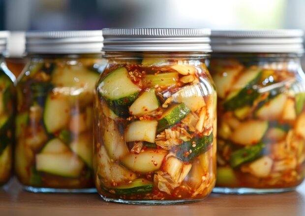 Fotografia przedstawiająca ogórki z chili