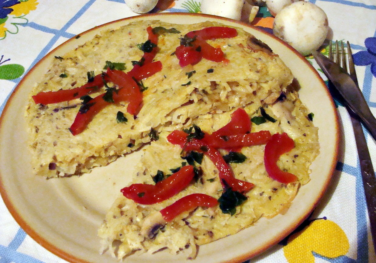 Omlet z makaronem foto