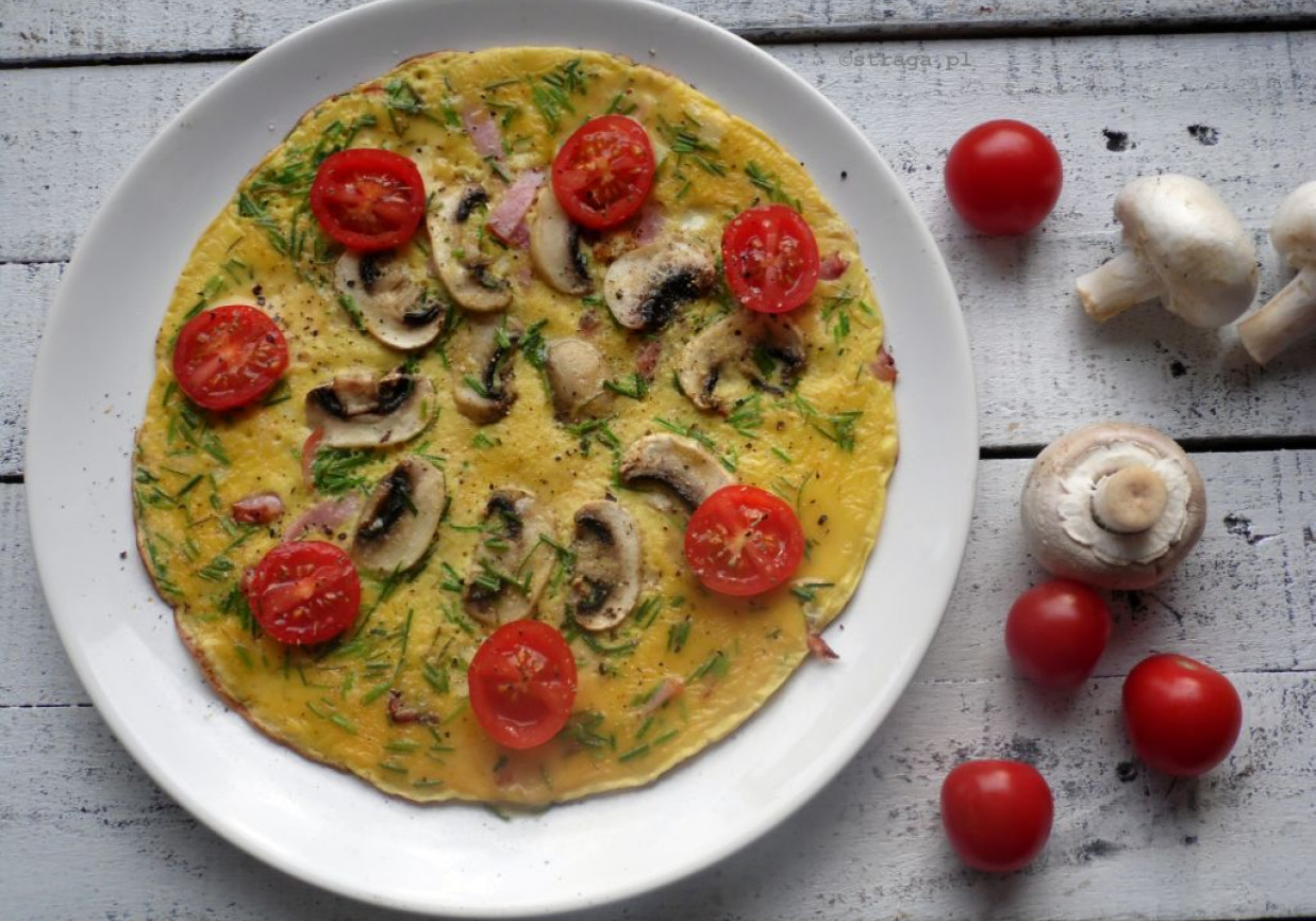 Omlet z pieczarkami foto