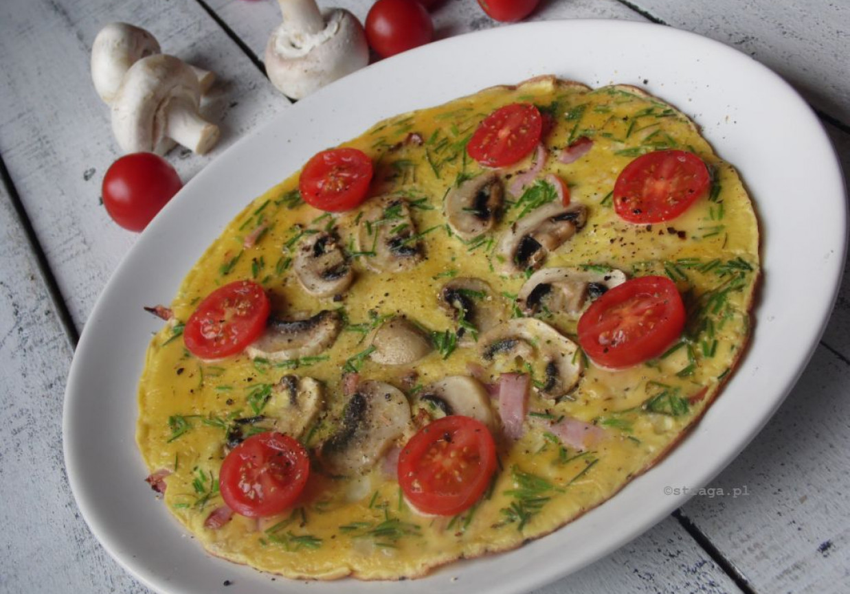 Omlet z pieczarkami foto