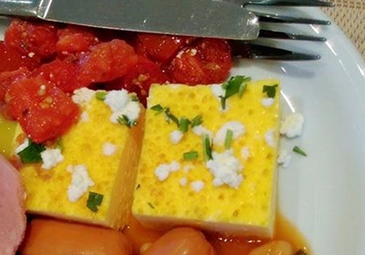 Omlet z serem feta - na parze foto