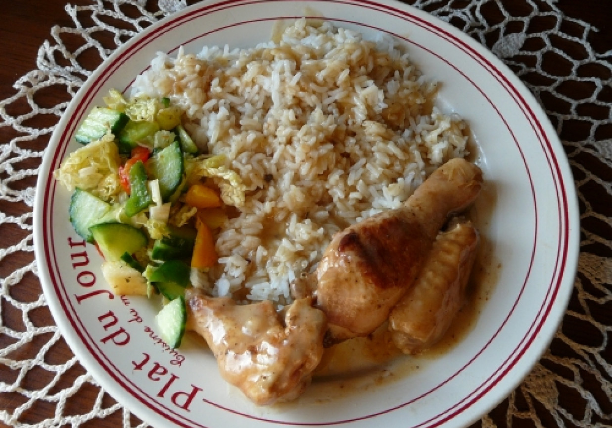 Orientalny kurczak z ryżem foto
