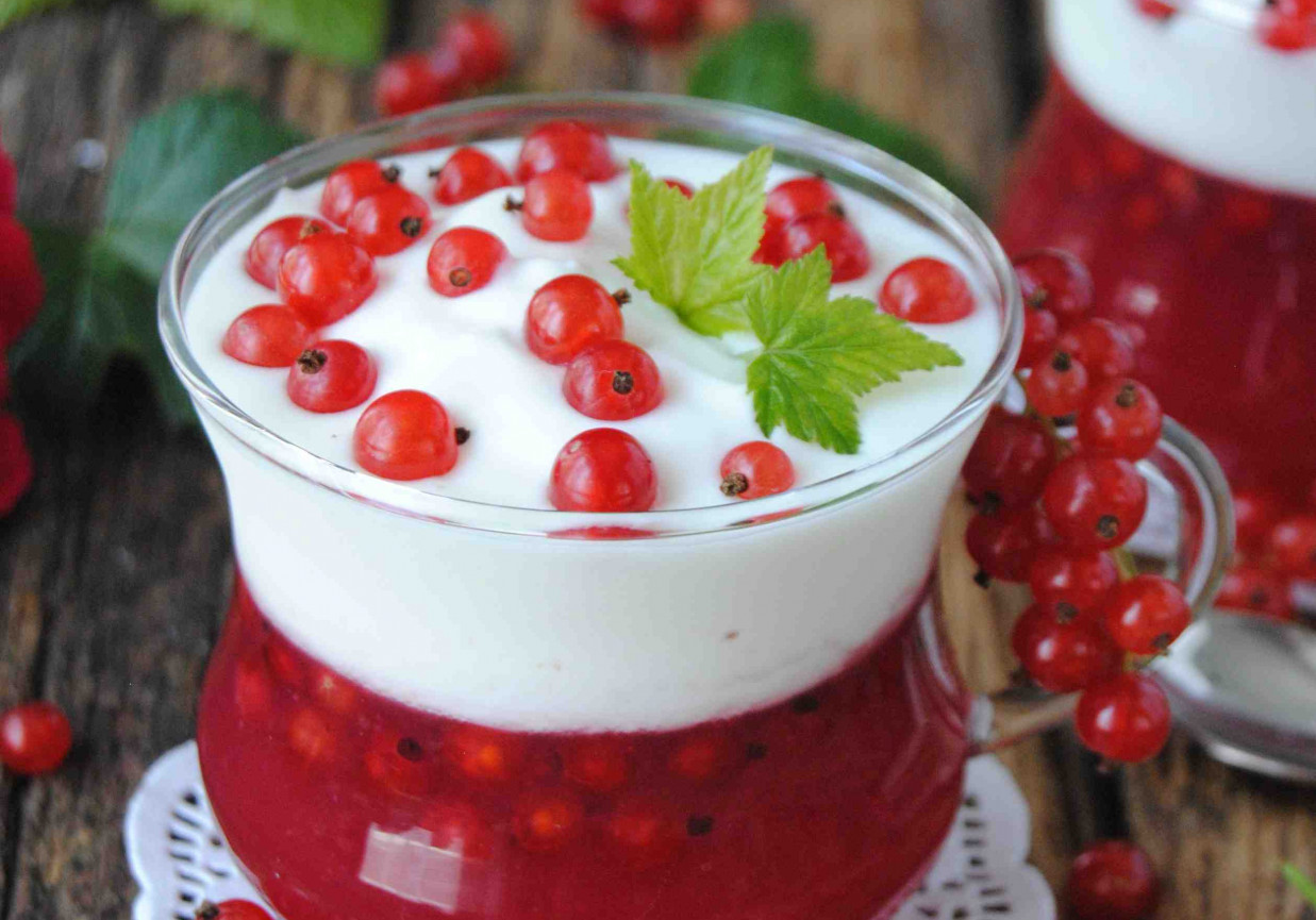 Orzeźwiający porzeczkowo – jogurtowy deser  foto