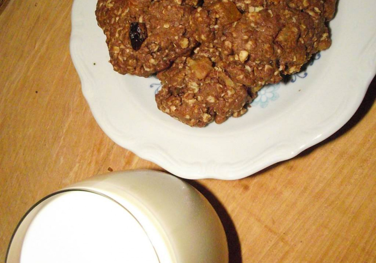 Owsiane kakaowe ciasteczka ze skórką pomarańczową foto