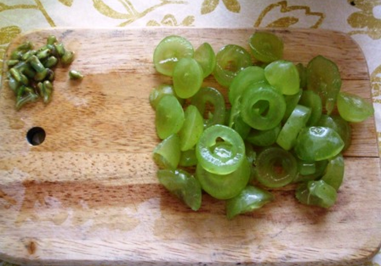 Owsianka malonowa z zielonymi winogronami foto