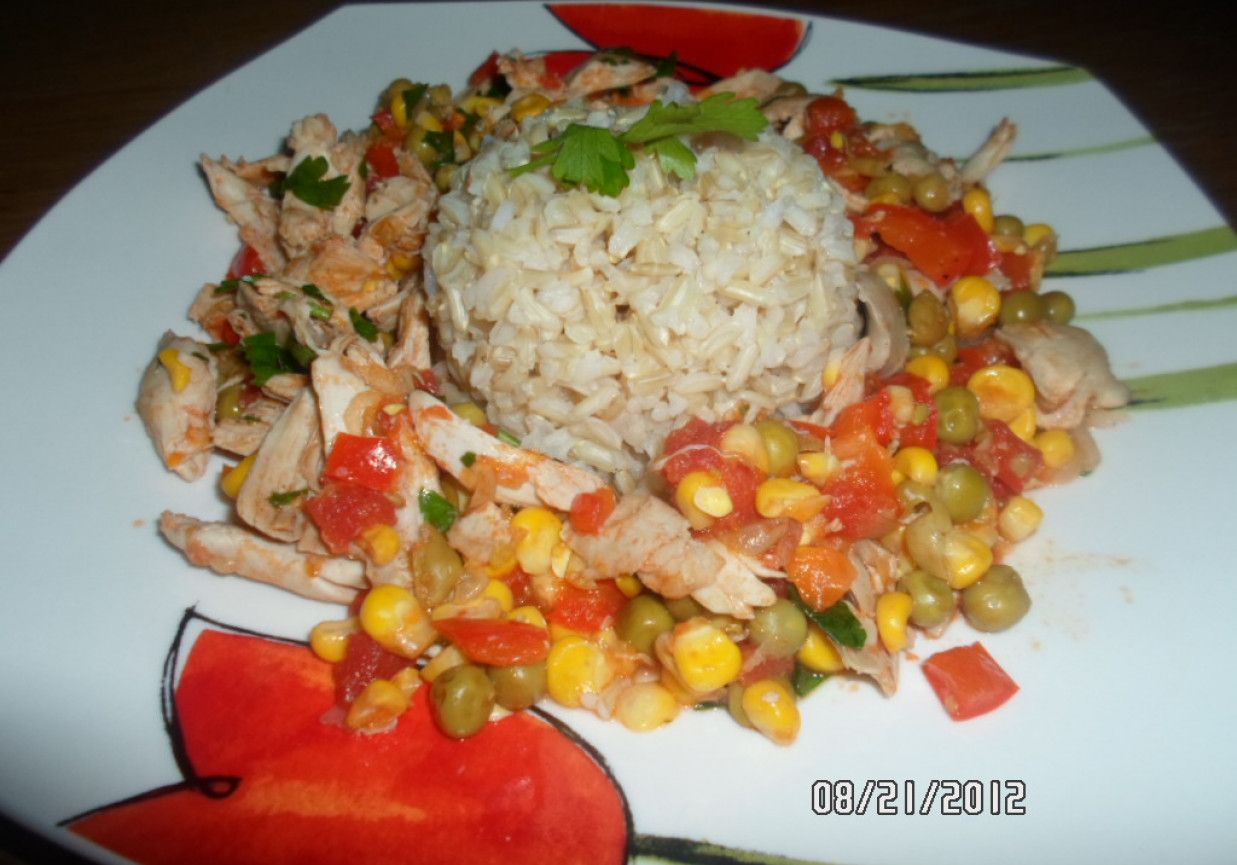 Paella po polsku z mięsa po rosole foto