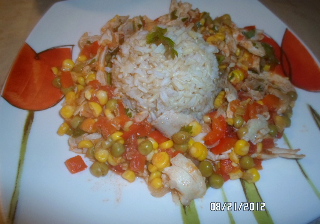 Paella po polsku z mięsa po rosole foto