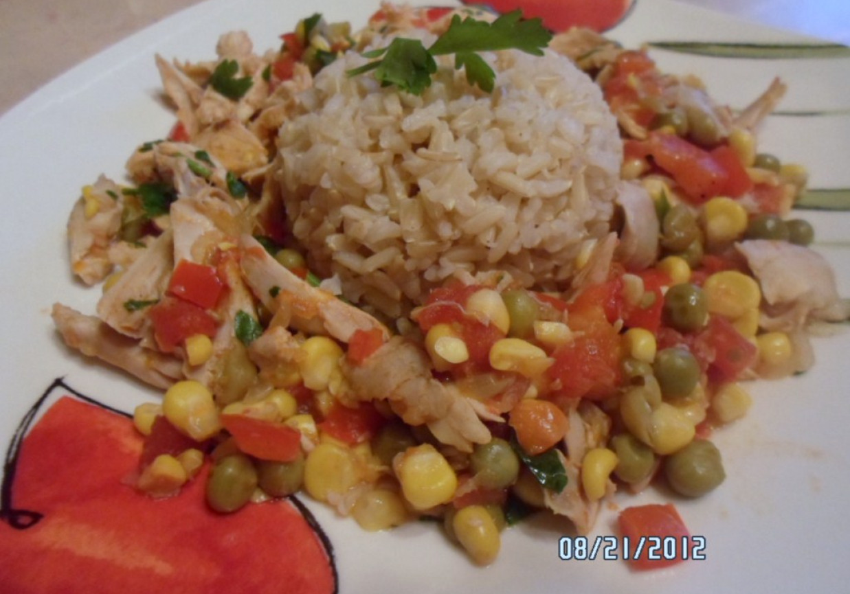 Paella po polsku z mięsa po rosole foto
