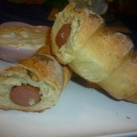 Krok 7 - Parówki w cieście pizzowym foto