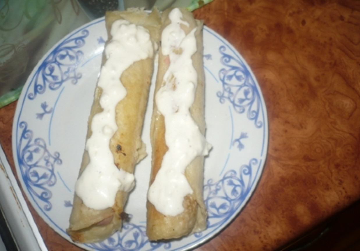 Parówki w cieście naleśnikowym foto