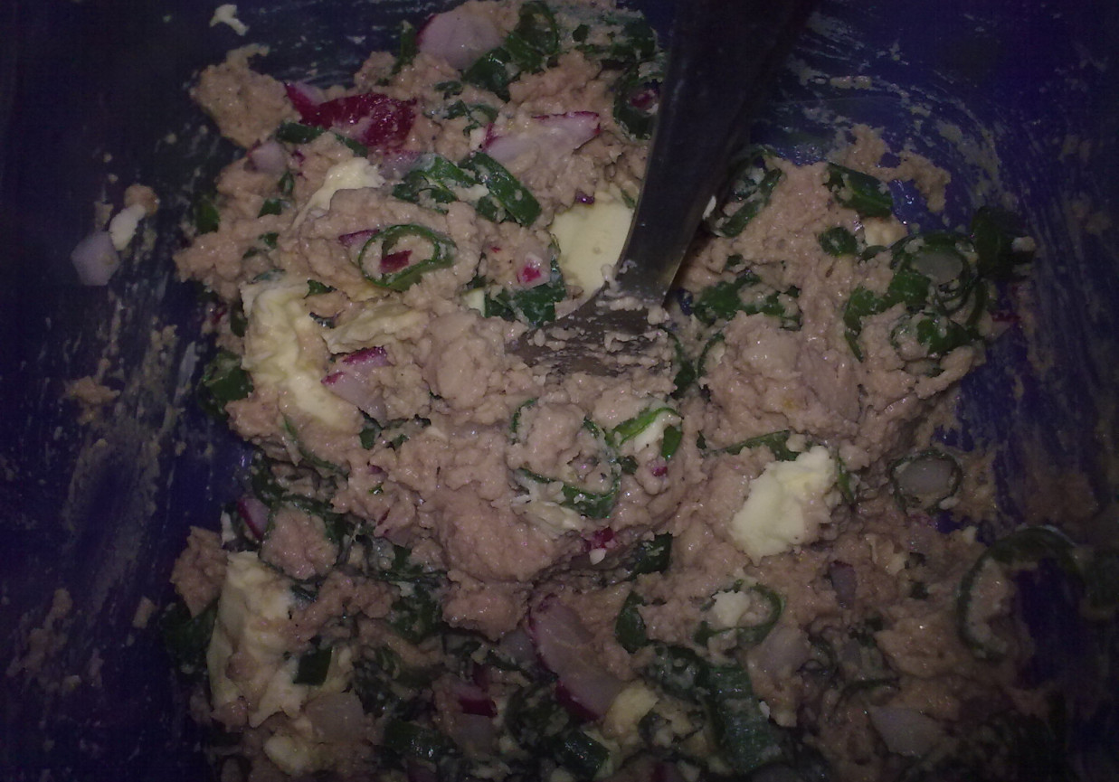 Pasta kanapkowa z pasztetu i rzodkiewek foto
